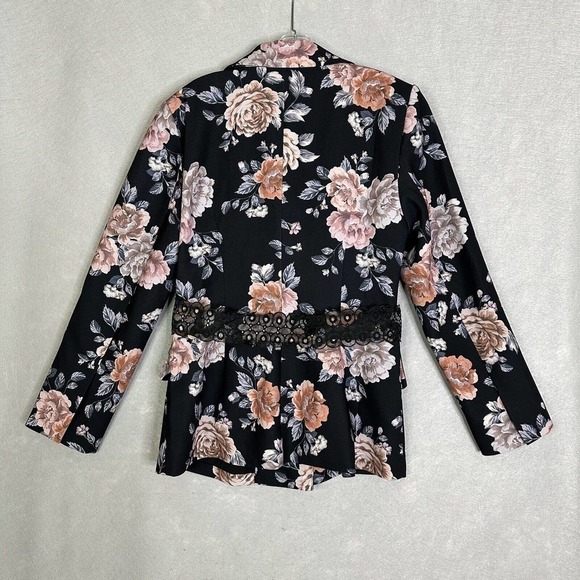 Keepsake Blazer Women Sz 10 Atomic Floral Belted Feminine Academia Spring - Picture 2 of 16